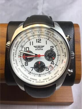 Aviator Men's Analog Watch with World Time Chronograph